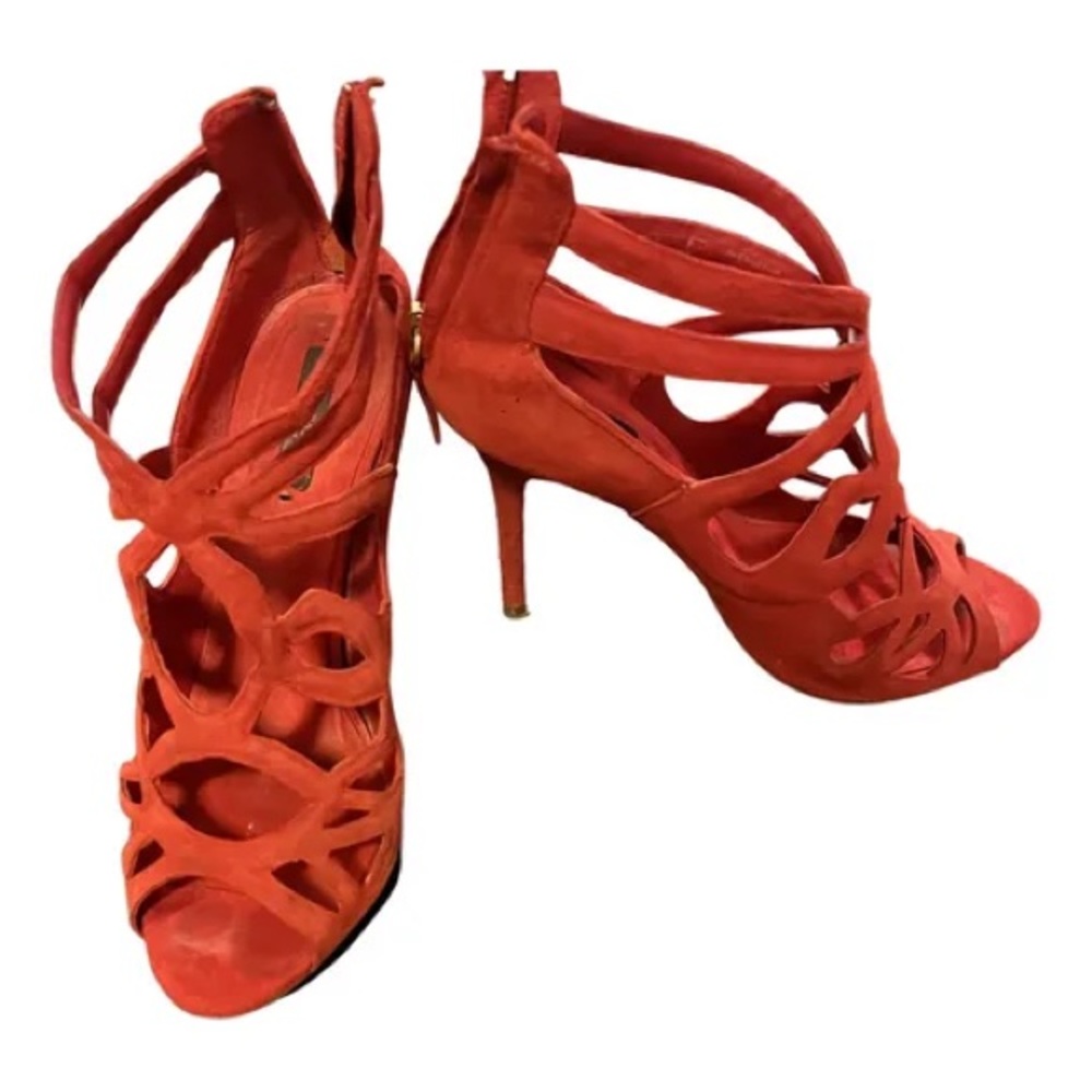 Red suede Zara Sandals